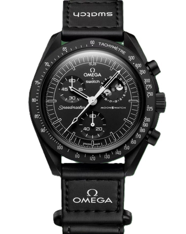 Swatch مون سواتش بيولوجي سيراميك مهمة إلى مرحلة القمر - هلال جديد SO33B700 - 42 مم - أسود - Image 1