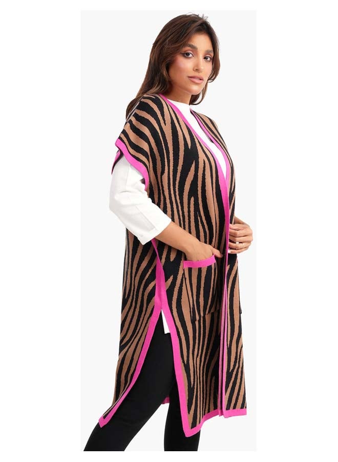 Carina Zebra Print Wool Vest  - Image 2