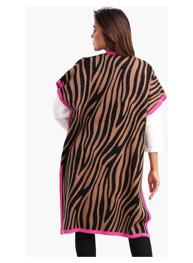 Carina Zebra Print Wool Vest  - Image 3
