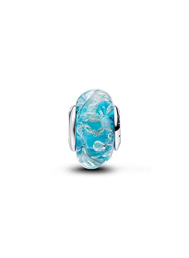 PANDORA Turquoise Murano Glass & Glitter Charm - Image 3