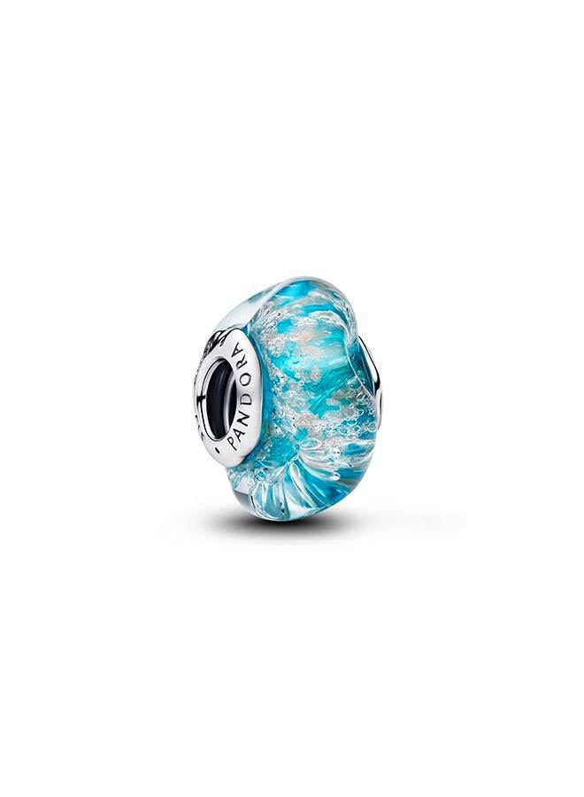 PANDORA Turquoise Murano Glass & Glitter Charm - Image 1