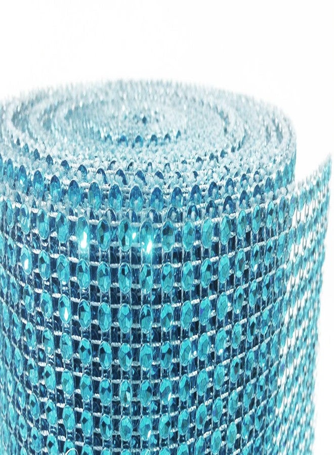 LOLASATURDAYS- Turquoise Rhinestone Ribbon, 30FT Bling wrap, Diamond wrap mesh, Diamond roll, Diamond mesh