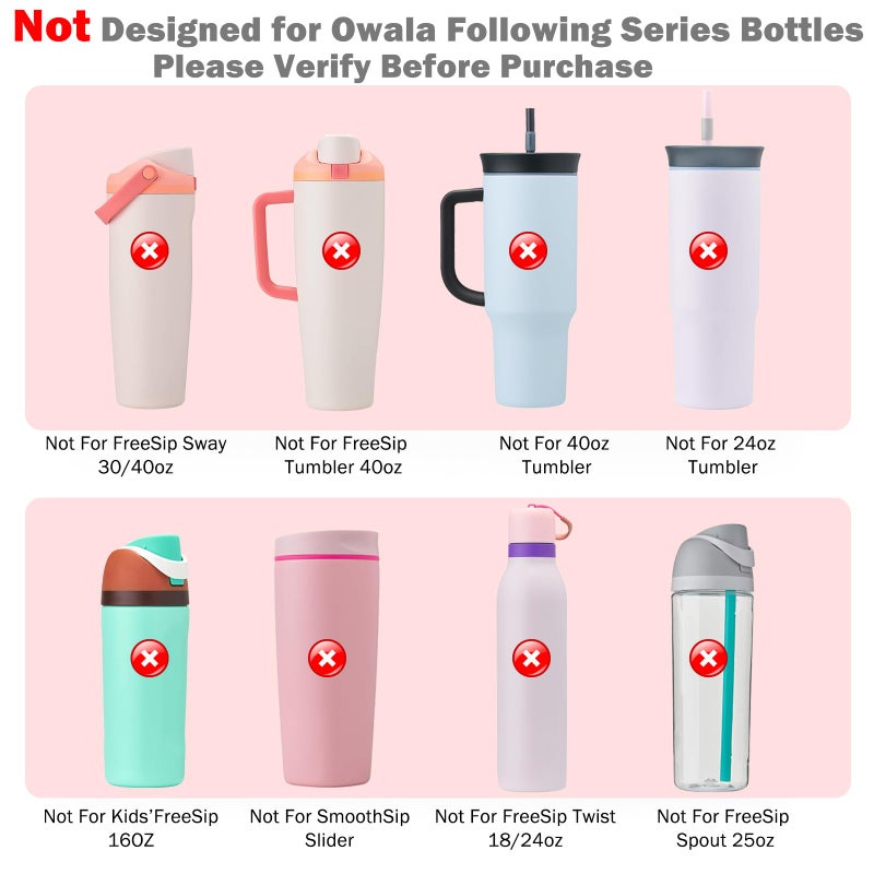 LUCKINEE 2Pcs Protective Silicone Boot Bottom Base for Owala FreeSip Twist and Flip Flask 24OZ, and Compatible with Stanly Cup Tumbler 20-40oz and More Bottles with Bottom Diameter 2.8-2.95inch - Image 3