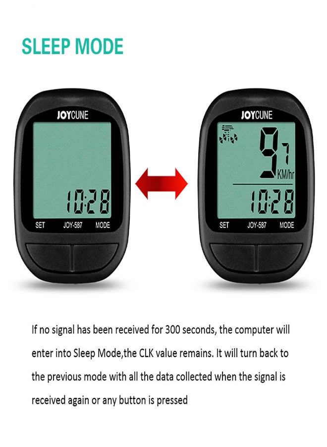 JOYCUNE Bike Computer Bicycle Waterproof Wired Speedometer and Odometer Stopwatch Cycle Bike   Computer with LED Display for Outdoor Cycling - Image 3