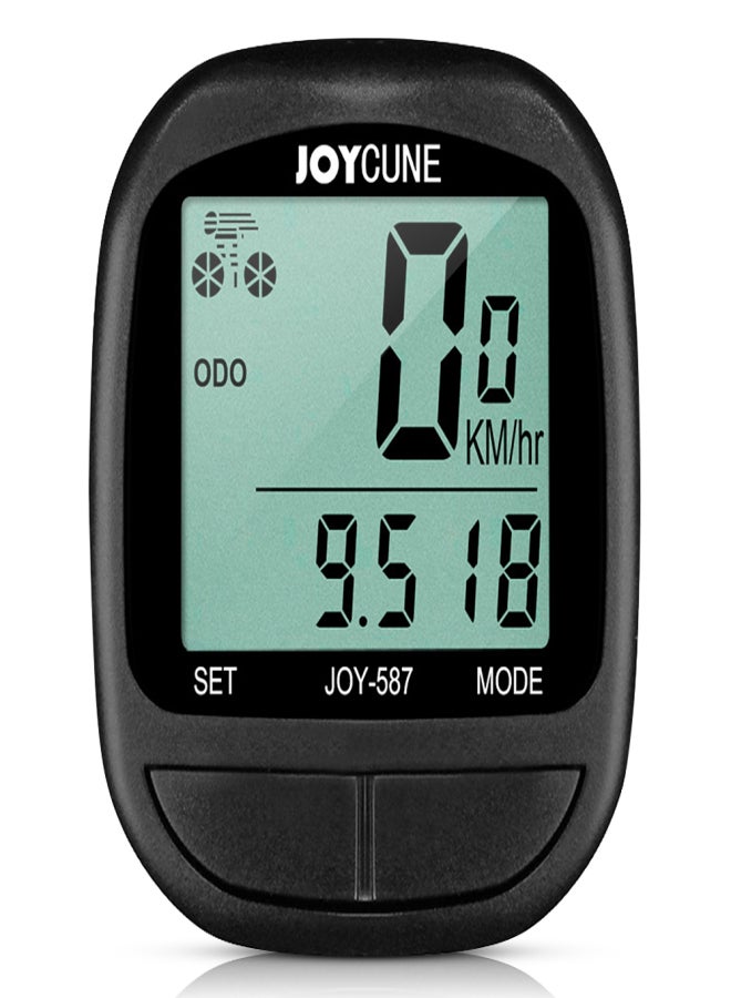 JOYCUNE Bike Computer Bicycle Waterproof Wired Speedometer and Odometer Stopwatch Cycle Bike   Computer with LED Display for Outdoor Cycling - Image 1