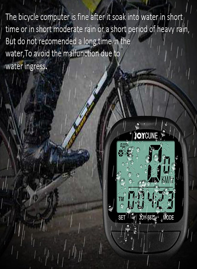 JOYCUNE Bike Computer Bicycle Waterproof Wired Speedometer and Odometer Stopwatch Cycle Bike   Computer with LED Display for Outdoor Cycling - Image 5