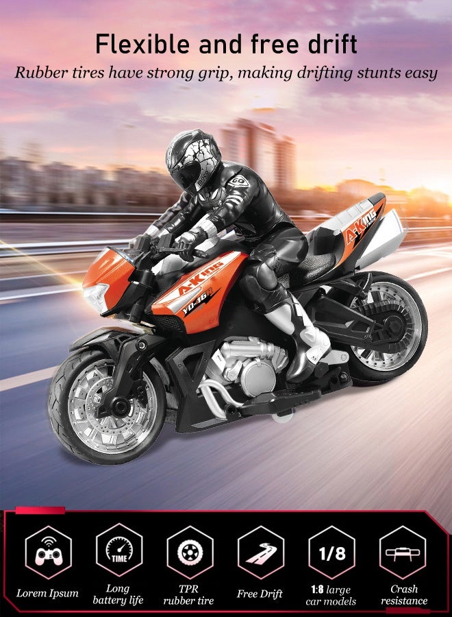 high speed toy motorbike with handle, Children's remote control motorcycle, birthday hobby remote control motorbike toys, equal scale reduction, suitable for 5-12 years old boys and girls racing toys - Image 2