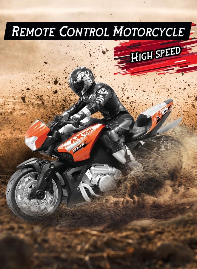 high speed toy motorbike with handle, Children's remote control motorcycle, birthday hobby remote control motorbike toys, equal scale reduction, suitable for 5-12 years old boys and girls racing toys - Image 1