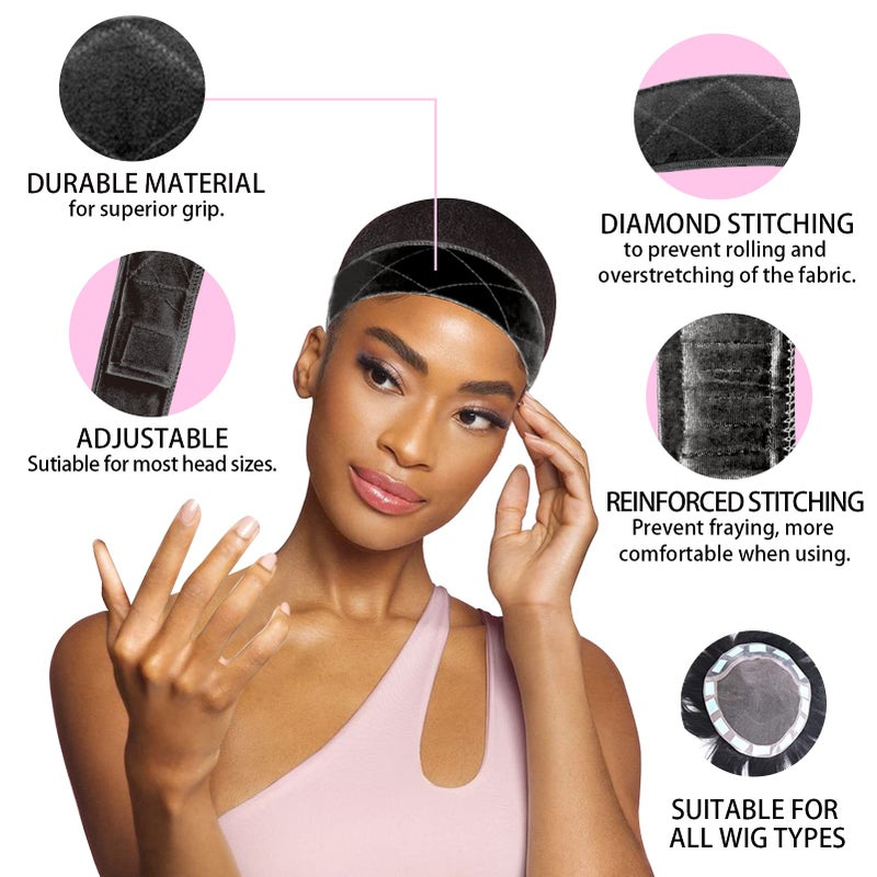 Goiple 11 PCS Wig Kit for Lace Front Wigs for Beginners, Hair Wax Stick Lace Melting Elastic Band for Wigs, Edge Laying Scarf, Eyebrow Razor, Tweezer, Edge Brush, Wig Band, Mini Scissor, Comb (Black) - Image 2