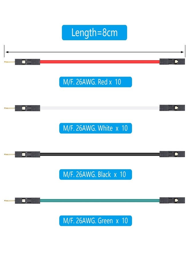 SinLoon Dupont Wire Breadboard Jumper Wires Jumper Wire Male to Female for Arduino Breadboard and Circuit Board 8cm 4 Colors Total 40-Pack(Male to Female) - Image 3
