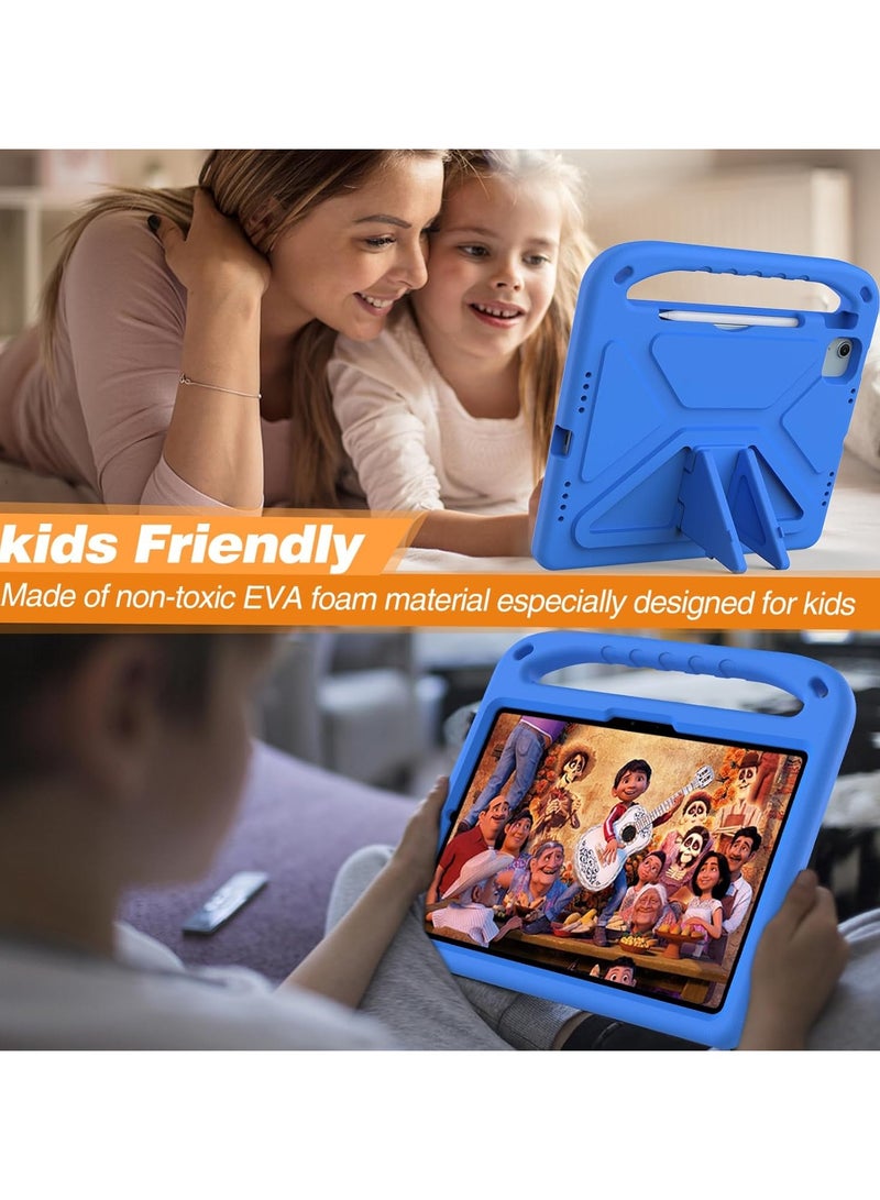 Kids Case for iPad Air 11 Inch M2(2024)/Pro 11 inch (2024) M4: Lightweight EVA Kid Friendly Shockproof Protective Tablet Cover Handle Stand Kids Case for iPad Air 11/Pro 11(2024) (Blue) - Image 3