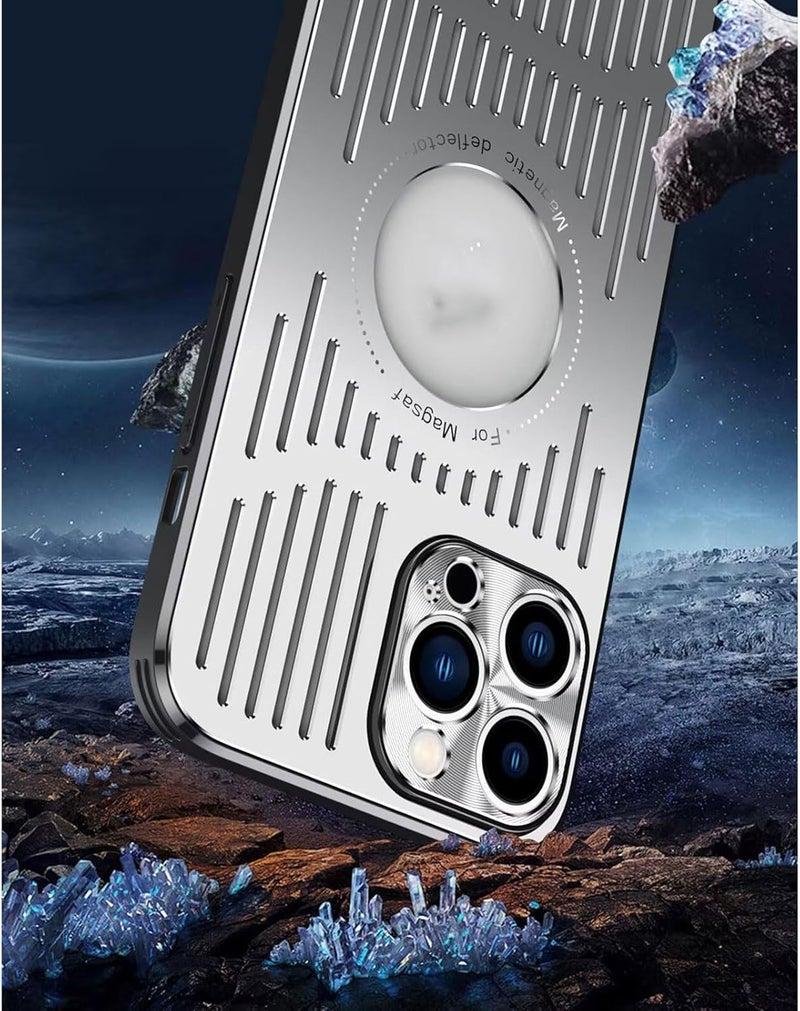 KASTWAVE Case For Iphone 16 Pro, New Full Cover Metal Bumper Frame Slim Hard Case Cover For Iphone16Pro, Support For Wireless Charging, Metal Bezel Armor Protective Minimal Case Silver - Image 2