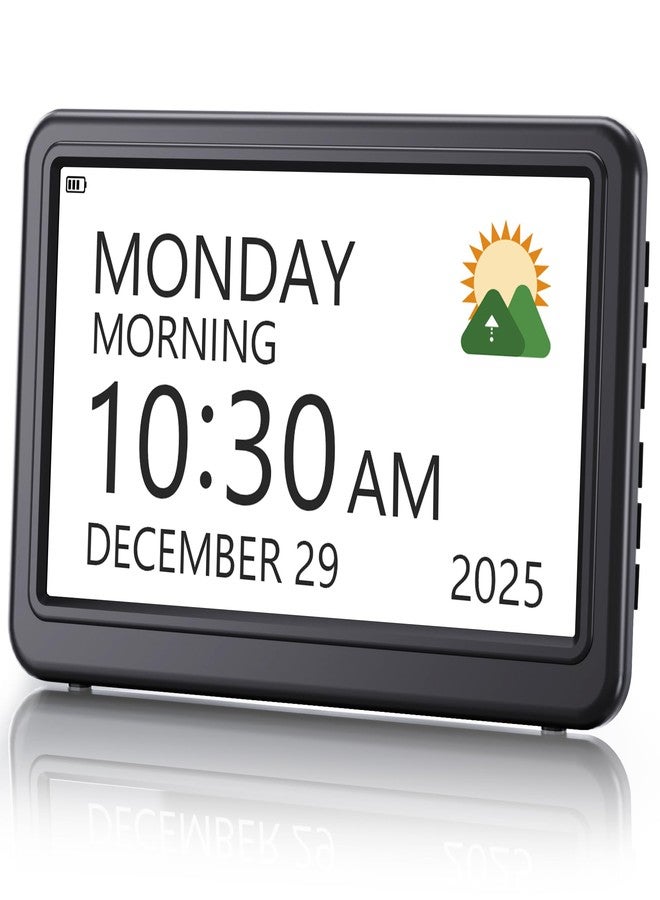 PPLEE Rechargeable Digital Calendar Alarm Clocks for Senior, 7" Clock with Day and Date for Elderly, 20 Reminders & Alarms, Auto Dimmer/DST, 12 Themes, 18 Ringtones for Dementia Memory Loss, 1024*600 HD - Image 1