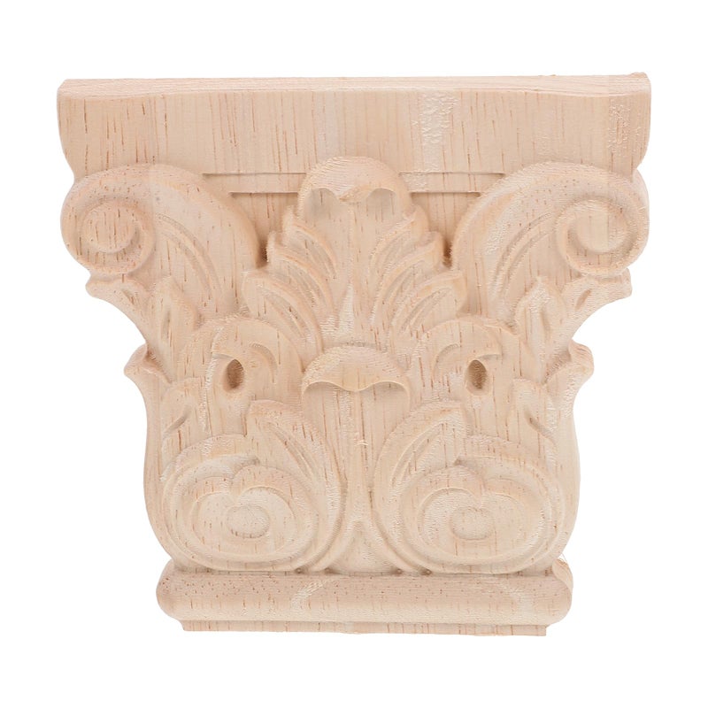 Amosfun Carved Wood Corbels Decorative Wooden Trim Furniture Appliques Furniture Decals Transfer Vintage Corbels Support Corbels for Corner Decor Transfers for Furniture Wood Carving Decal - Image 1