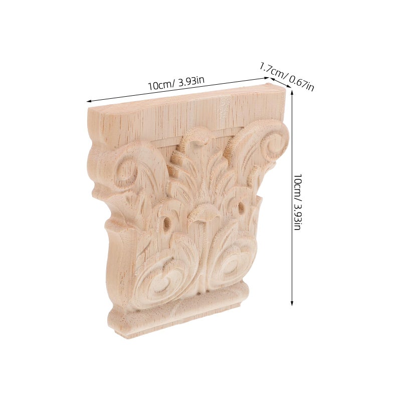 Amosfun Carved Wood Corbels Decorative Wooden Trim Furniture Appliques Furniture Decals Transfer Vintage Corbels Support Corbels for Corner Decor Transfers for Furniture Wood Carving Decal - Image 2