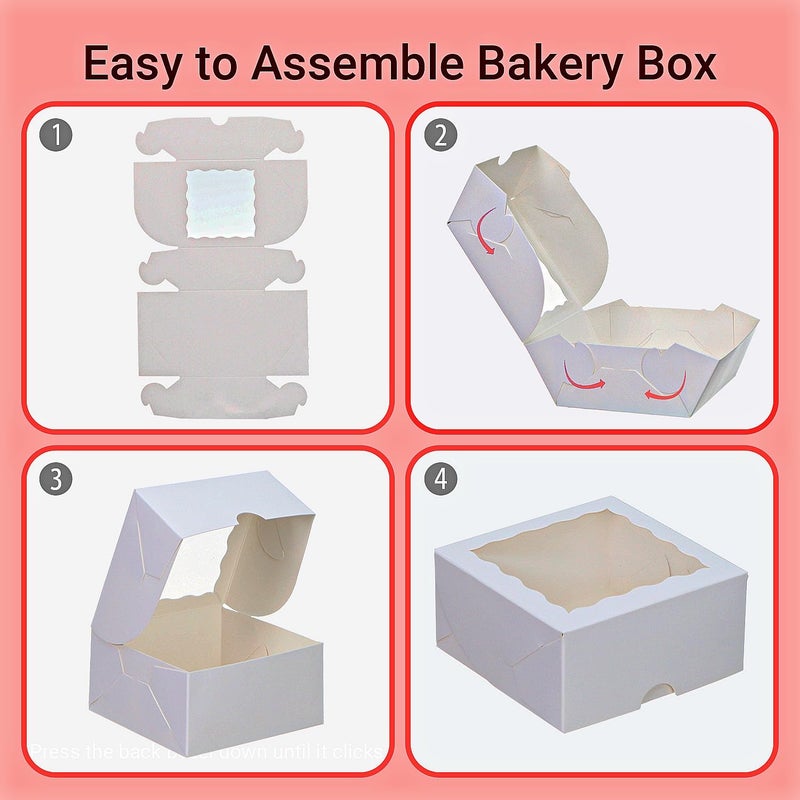 SLShePack 40 Pack Bakery Boxes for Mini Bundt, Cake,Pie, Cinnamon Roll Treat,4x4x2 Inches Cookies Boxes Chocolate Truffle Box Party Wedding Favor - Image 3