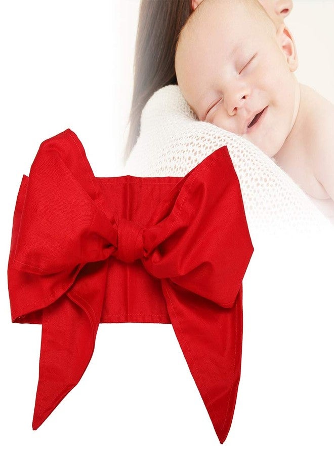 Zerodis Baby Swaddle Wrap Sash, Cotton Maternity Bowknot Newborn Infant Blanket for Photo (Red) - Image 5