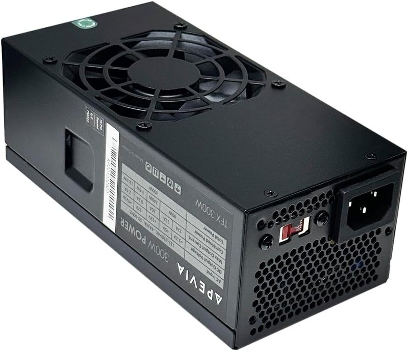APEVIA TFX-AP300W Standard Flex ATX 300W Power Supply - 115-230V AC, 1 x 20/24Pin Main Power, 1 x 12V(P4), 3 x Pheripheral, 3 x SATA, 1 x Floppy - Image 1