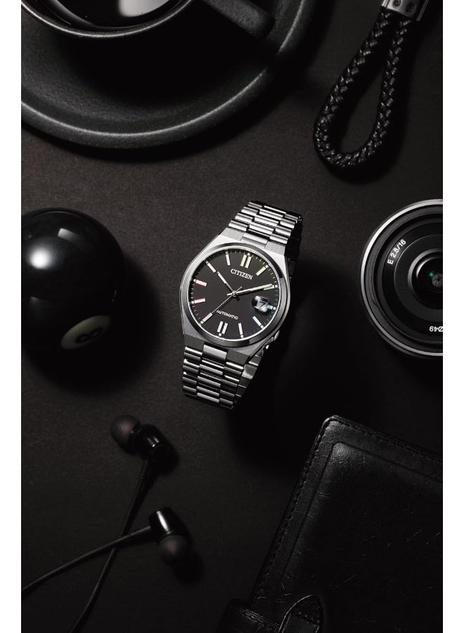 سيتيزن ساعة تسويوسا أوتوماتيكية للرجال بمينا أسود - NJ0151-53E - Image 5