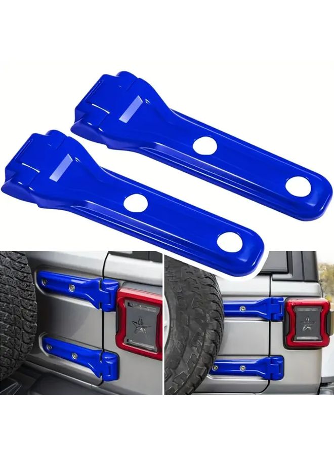 Blue Tailgate Hinge Cover Trim For JL Truck Bed 2pcs Durable Vehicle Appearance Enhancement - Image 1