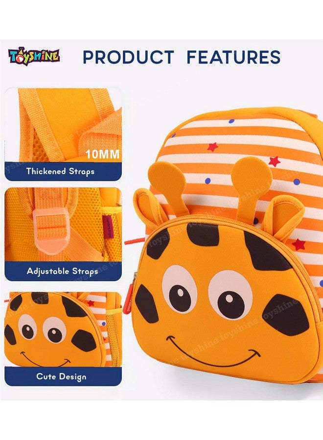 Toyshine Toyshine 12" Cute Hippo Face Backpack For Kids Girls Boys Toddler Backpack Preschool Nursery Travel Bag - Mini Size - Musturd,Orange - Image 2