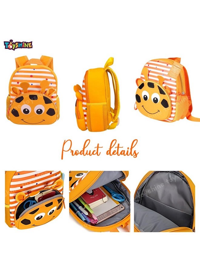 Toyshine Toyshine 12" Cute Hippo Face Backpack For Kids Girls Boys Toddler Backpack Preschool Nursery Travel Bag - Mini Size - Musturd,Orange - Image 3