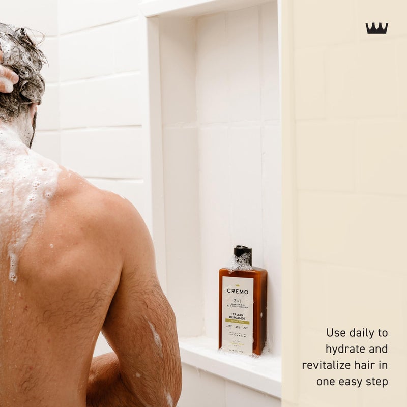Cremo Italian Bergamot 2 in 1 Shampoo & Conditioner for Men, Notes of Italian Bergamot, Neroli Blossom, and Fresh Vetiver, 16 Fl Oz - Image 2