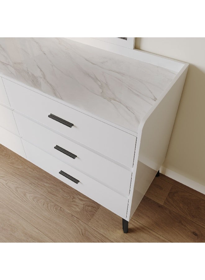 Home Box Marwell 6-Drawer Sintered Stone Top Master Dresser 45 x 80 x 138 cm - Image 5