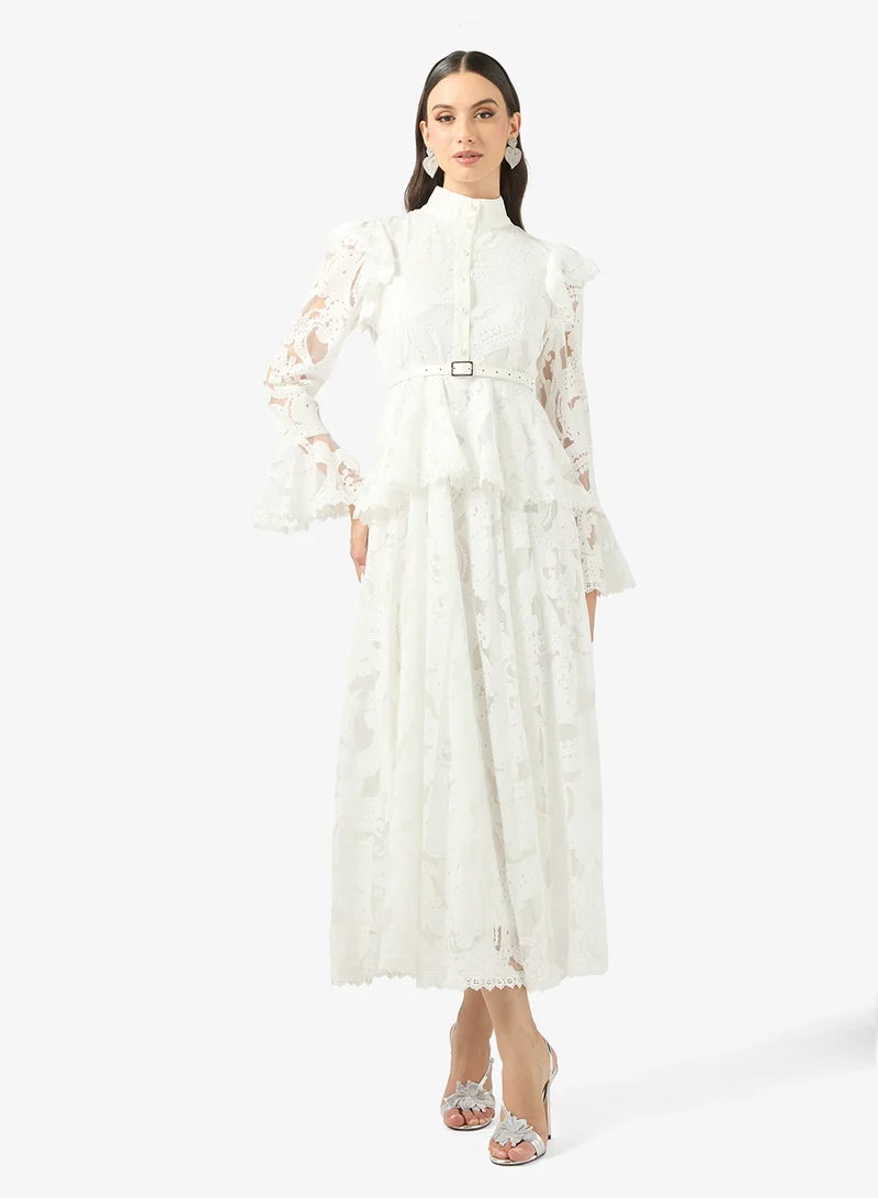 Peplum Waist Lace Dress