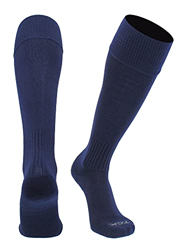 TCK Blue Soccer Socks Youth Boys Girls Womens Mens Performance Sport Sock Knee High Soccer Socks Kids Finale (Navy, Small) - Image 1