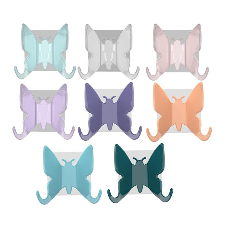 8 Pcs Random Design Suction Cup Hooks Wall Hangers for Bathroom Kitchen Storage - Image 2