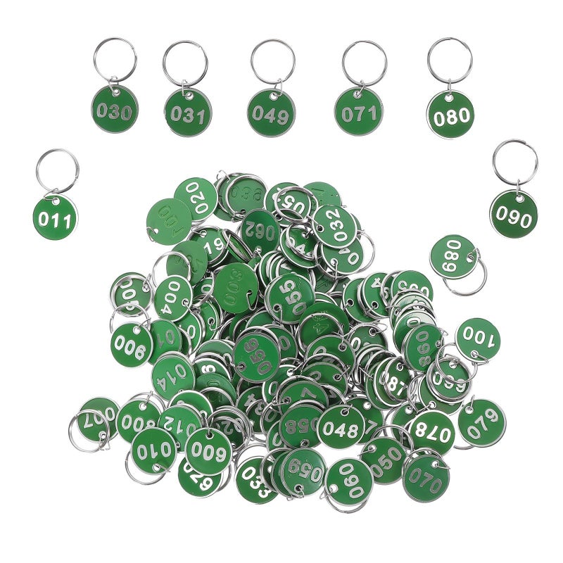 100pcs Green Aluminum Numbered Key Tags With Rings Sauna Locker Storage - Image 2