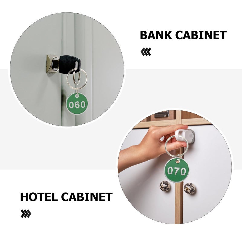 100pcs Green Aluminum Numbered Key Tags With Rings Sauna Locker Storage - Image 4