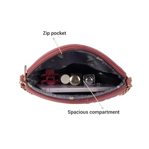 Mochi Women Peach Trendy Faux Leather Compact Sling Bag (66-324) - Image 5