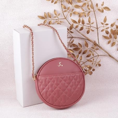 Mochi Women Peach Trendy Faux Leather Compact Sling Bag (66-324) - Image 2