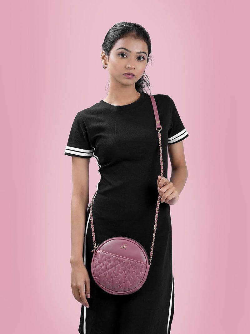 Mochi Women Peach Trendy Faux Leather Compact Sling Bag (66-324) - Image 3