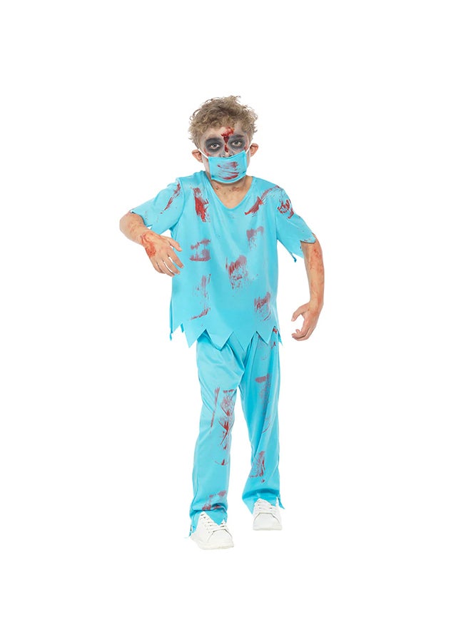 Zombie Doctor Surgeon Kids Costume-84602-M-5-6Y-Blue
