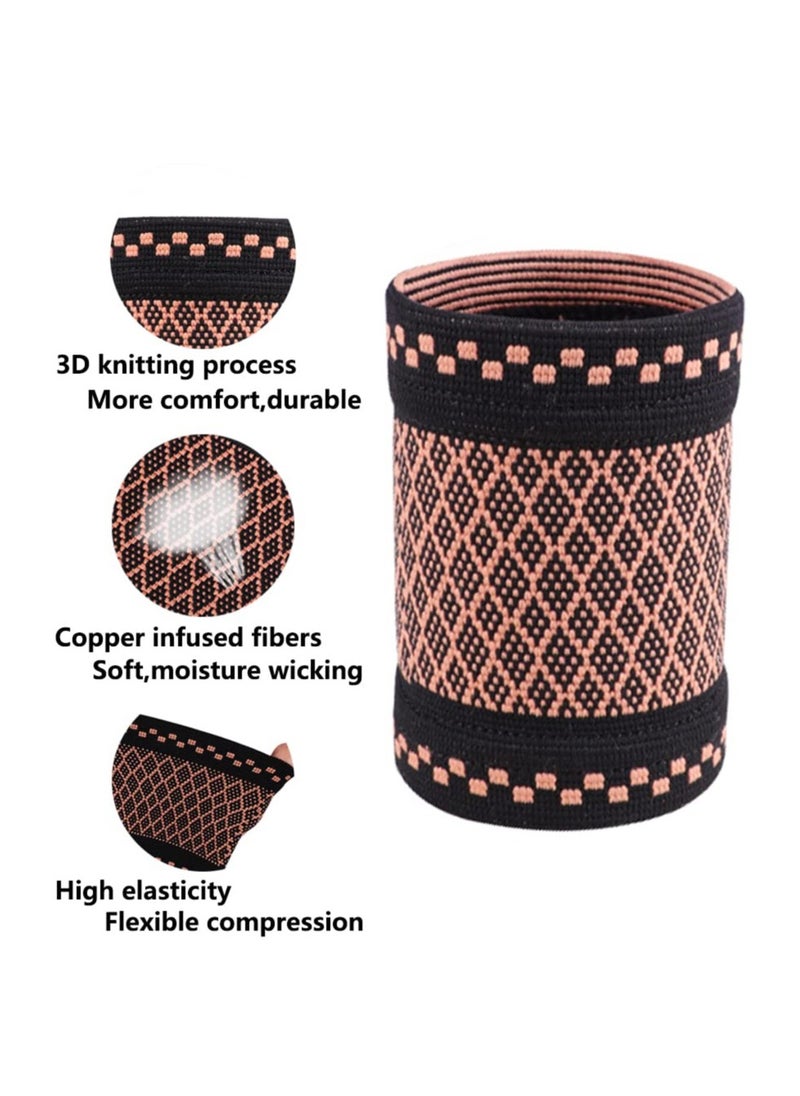 Generic - Copper Compression Wrist Sleeves for Tendonitis and Arthritis Support Comfortable Breathable Elastic Braces for Men and Women Workout Recovery - Image 1