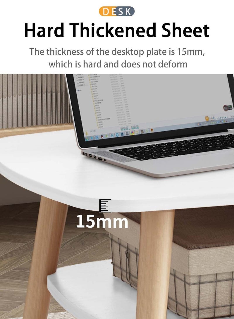 EqiEch Modern Style Double Layer MDF Coffee Table With Large Open Storage For Living Room Home Office 120x58x42cm - Image 4