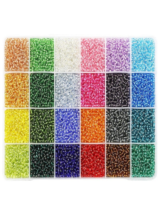 KERGAEN Size 3mm Glass Seed Beads About 6800pcs in Storage Box, 8/0 Small Craft Seed Beads for Bracelet,Earring,Jewelry Making (280Pcs Per Color, 24 Colors) - Image 1