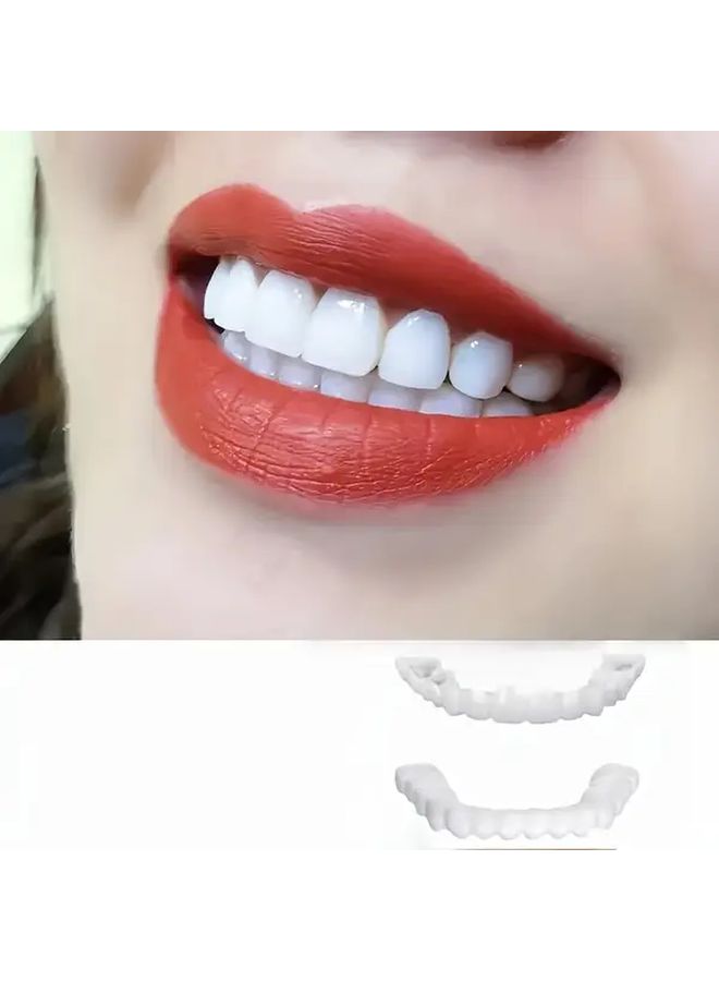 Soft Adjustable White Denture Veneer Set For Beautiful Smile - Image 1