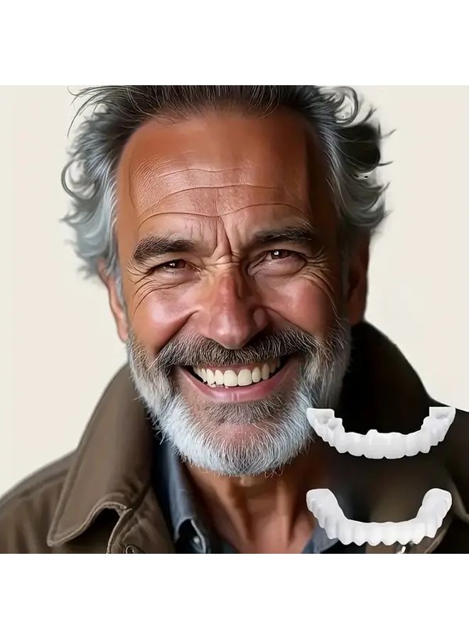 Soft Adjustable White Denture Veneer Set For Beautiful Smile - Image 4