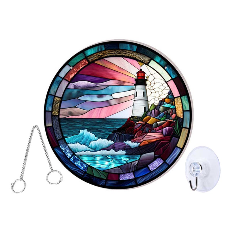 2pcs Front Door Decor Lighthouse Sign Hanging Pendant Porch Hanging Decoration - Image 2