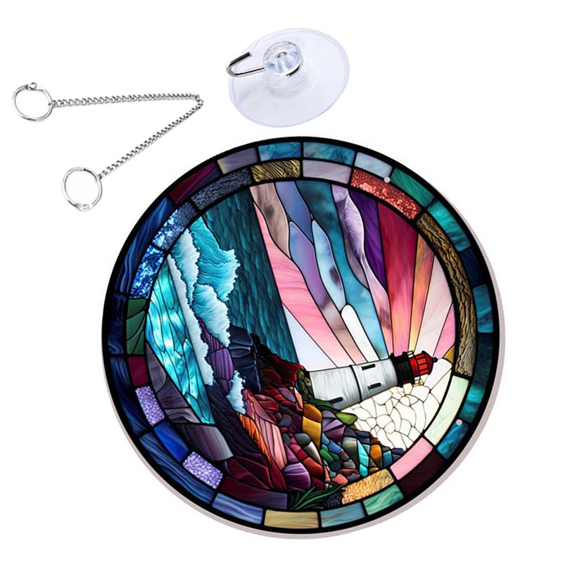 2pcs Front Door Decor Lighthouse Sign Hanging Pendant Porch Hanging Decoration - Image 3