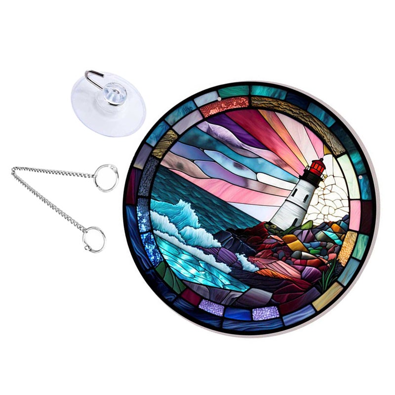 2pcs Front Door Decor Lighthouse Sign Hanging Pendant Porch Hanging Decoration - Image 4