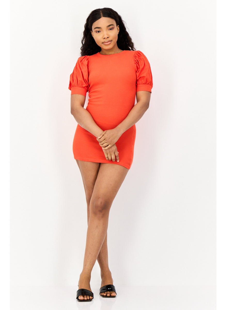 ONLY Women Ribbed Bodycon Dress, Red  - Image 2