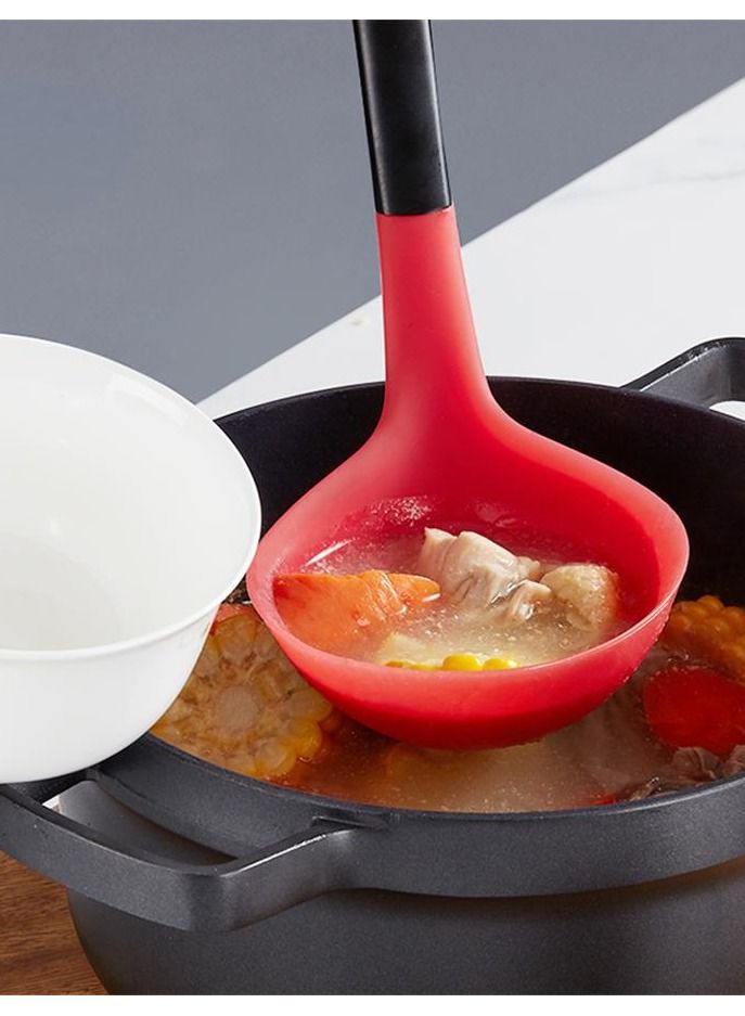Red stainless steel silicone scoop - Image 1