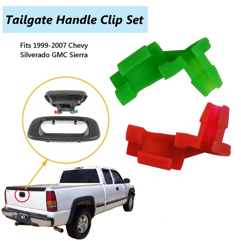 TOPNEW 5 Pairs Tailgate Handle Rod Clip Left & Right for 1999-2007 Chevy Silverado GMC Sierra Rod Retainer Clips, OEM Handle Replacement 88981030, 88981031 - Image 3