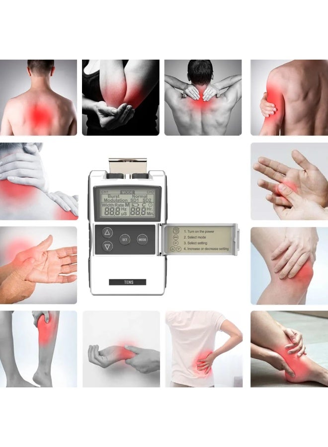 tens Dual Channel TENS Machine for Pain Relief and Muscle Stimulator with 4 Pain Relief Pads and Pain Management Therapy - Image 5