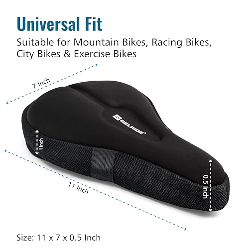 GELRIDE Advanced Gel Bicycle Saddle Seat Cushion Cover for Indoor Outdoor Cycling, Exercise Cycle - Soft and Washable, 100% Gel Material, Made in India (Advanced) - Image 4